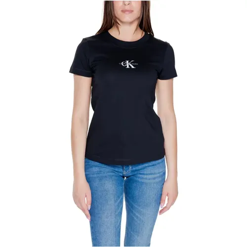 Monologo Tee - Damen T-Shirt , Damen, Größe: S - Calvin Klein Jeans - Modalova