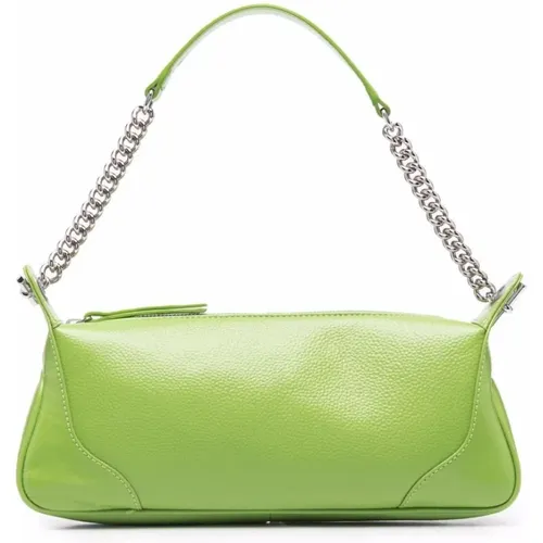 Pistachio Gloss Leather Bag , female, Sizes: ONE SIZE - By FAR - Modalova