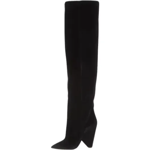 Pre-owned Velvet boots , female, Sizes: 7 UK - Yves Saint Laurent Vintage - Modalova