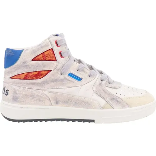 Leather Sneakers with Distressed Effect , male, Sizes: 6 UK, 5 UK, 7 UK - Palm Angels - Modalova