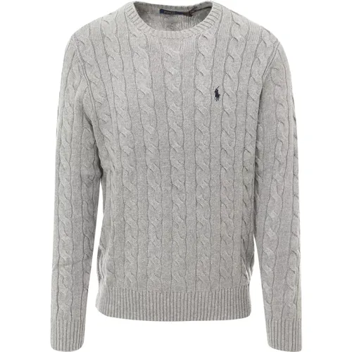 Baumwollstrickpullover mit geripptem Rundhalsausschnitt , Herren, Größe: 2XL - Polo Ralph Lauren - Modalova