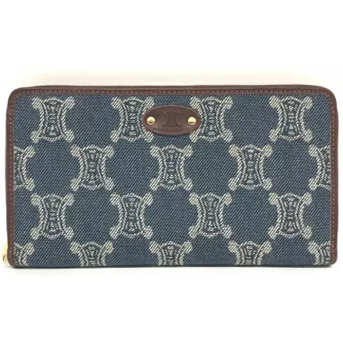 Pre-owned Wallets, female, , Size: ONE SIZE Pre-owned Denim wallets - Celine Vintage - Modalova