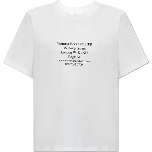 Printed T-shirt , female, Sizes: M, L, S - Victoria Beckham - Modalova