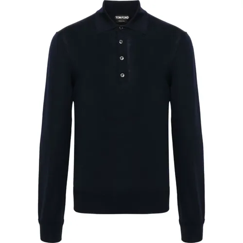 Merino Wool Polo Shirt , male, Sizes: XL, L, 3XL - Tom Ford - Modalova