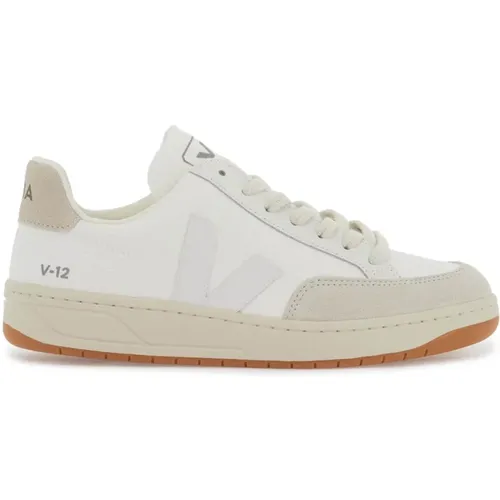 Mesh und Wildleder V-12 Sneakers - Veja - Modalova