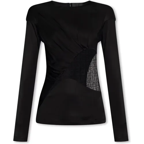 Top with lace insert , female, Sizes: 2XS - Givenchy - Modalova