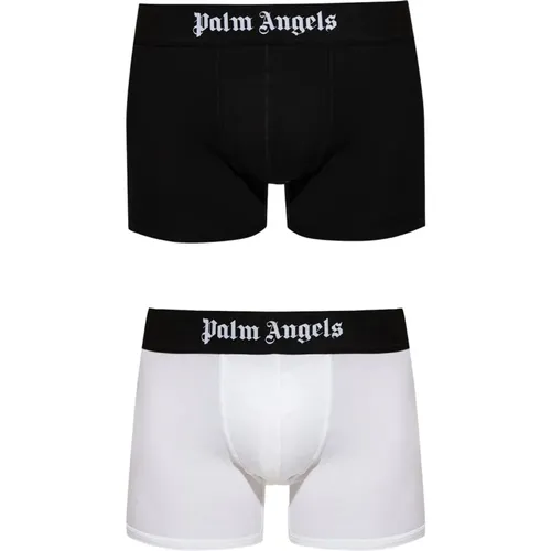 Bottoms, male, , Size: S Branded boxers 2-pack - Palm Angels - Modalova