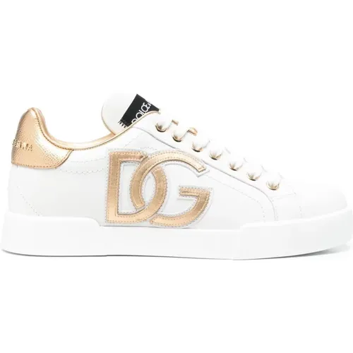 Classic Gold Sneaker , female, Sizes: 3 1/2 UK, 4 UK, 6 UK, 7 UK, 3 UK, 5 1/2 UK, 4 1/2 UK, 5 UK - Dolce & Gabbana - Modalova