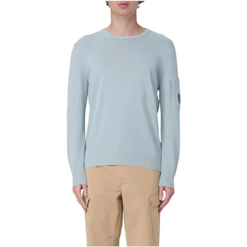 Round-neck Knitwear, male, , Size: S Lightweight Crew Knit Sweater - C.P. Company - Modalova