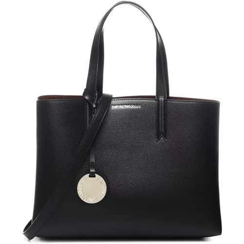 Schwarze Handtasche mit Schulterriemen , Damen, Größe: ONE Size - Emporio Armani - Modalova