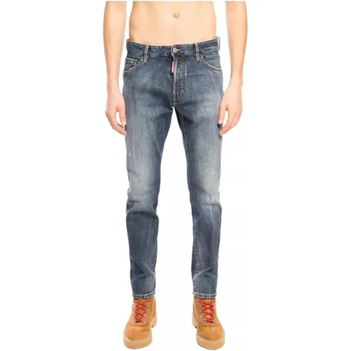 Dunkelblaue Ripped Cool Guy Jeans , Herren, Größe: XL - Dsquared2 - Modalova