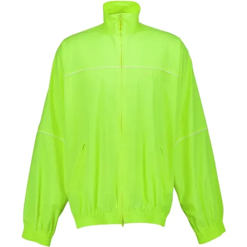 Neon Yellow Track Jacket , male, Sizes: M - Balenciaga - Modalova