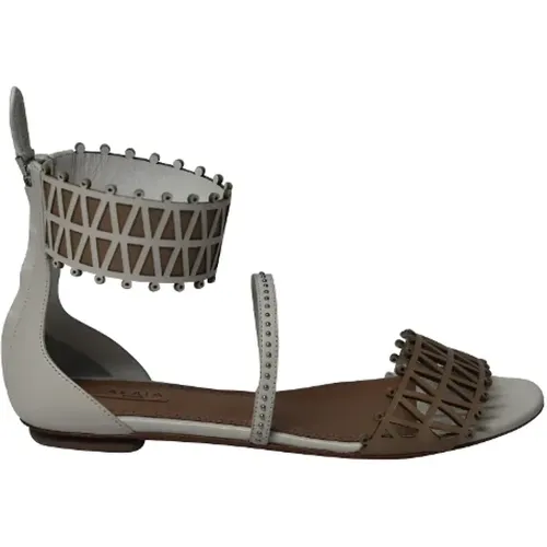 Pre-owned Leather sandals , female, Sizes: 3 1/2 UK - Alaïa Pre-owned - Modalova