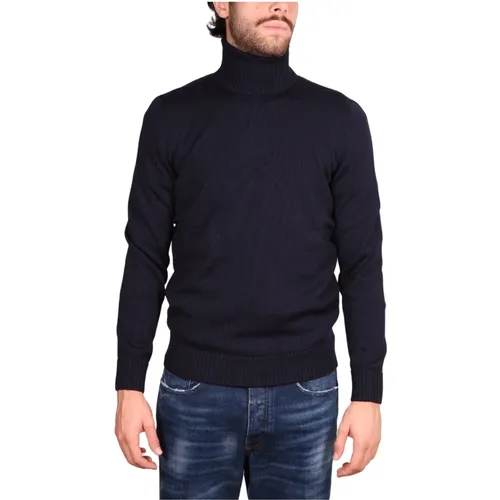 Merino Navy Turtleneck , male, Sizes: 3XL, 2XL - Drumohr - Modalova