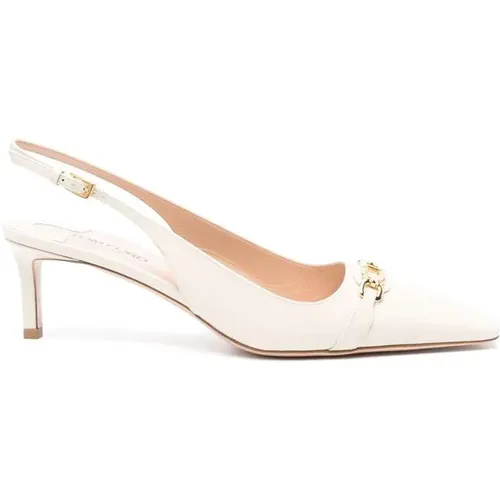 Pumps, female, , Size: 6 US Ivory White Leather Slingback Heels - Tom Ford - Modalova