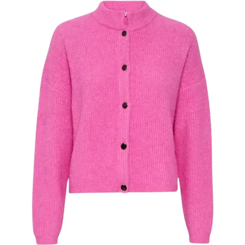 Rosa Melange Alphagz Strickjacke , Damen, Größe: XS - Gestuz - Modalova