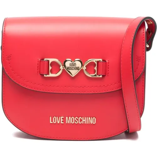 Cross Body Bags, female, , Size: ONE SIZE Red Shoulder Bag for Women - Love Moschino - Modalova