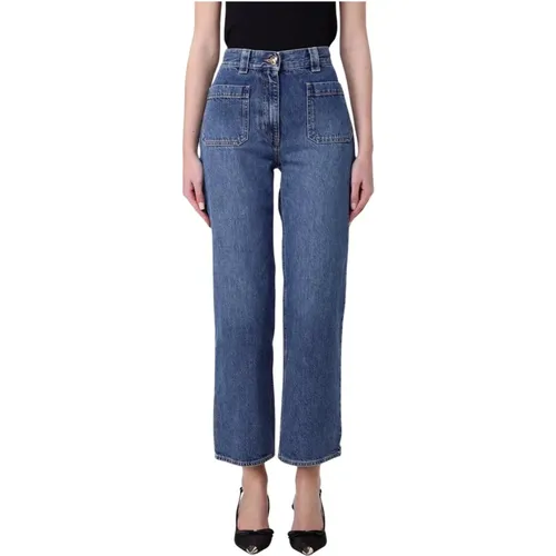 Straight Jeans, female, , Size: W26 Classic Straight Leg Jeans - Elisabetta Franchi - Modalova