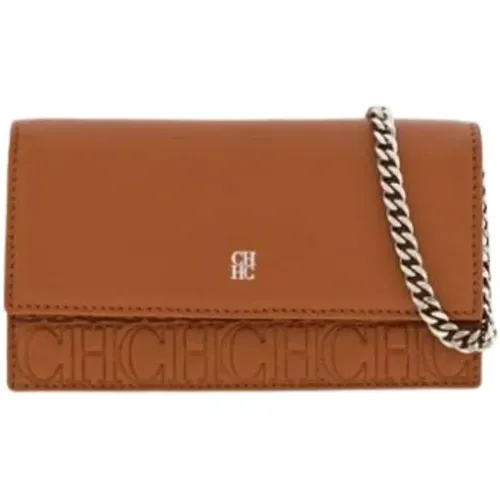 Shoulder Bags, female, , Size: ONE SIZE Editors Leather Crossbody Bag with Chain - Carolina Herrera - Modalova