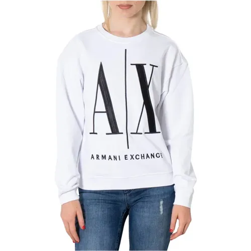 Weißer Damenpullover , Damen, Größe: M - Armani Exchange - Modalova