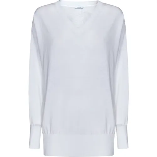 V-Neck Cotton Knit Sweater , female, Sizes: XS, S, M - Malo - Modalova