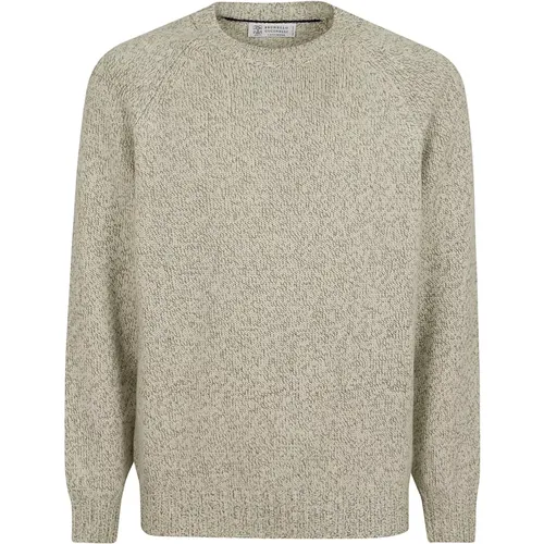 Luxuriöser Grüner Kaschmir-Strickpullover - BRUNELLO CUCINELLI - Modalova