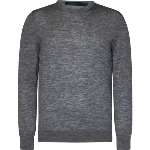 Grauer Rundhals Wollpullover Kiton - Kiton - Modalova