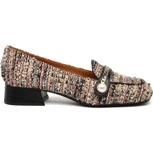 Pink Tweed Loafer Shoe , female, Sizes: 2 UK, 5 1/2 UK, 4 1/2 UK, 3 UK, 4 UK, 6 UK, 5 UK, 7 UK - Roberto Festa - Modalova