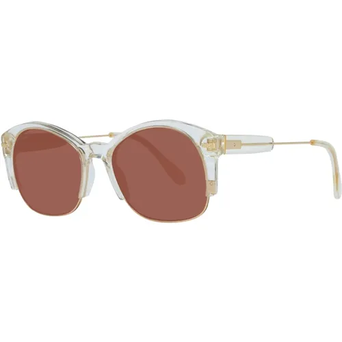 Sunglasses, unisex, , Size: 53 MM Golden Acetate Metal Sunglasses Vinita - Serengeti - Modalova