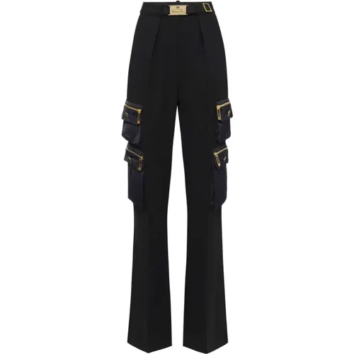 Schwarze Hose Eleganter Stil , Damen, Größe: M - Elisabetta Franchi - Modalova