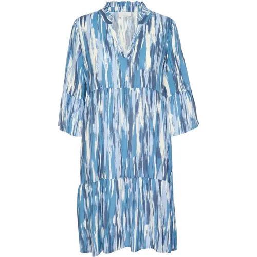 Blue Abstract Print Dress Kaarina Style , female, Sizes: S, 2XL, M, XL, L, 3XL, XS - Kaffe - Modalova