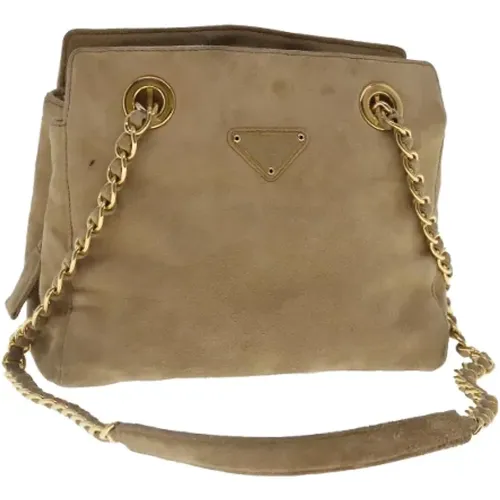 Pre-owned Shoulder Bags, female, , Size: ONE SIZE Pre-owned Suede prada-bags - Prada Vintage - Modalova