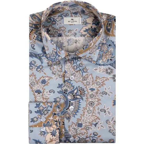 Blaues Paisley Blumenmuster Hemd , Herren, Größe: 3XL - ETRO - Modalova