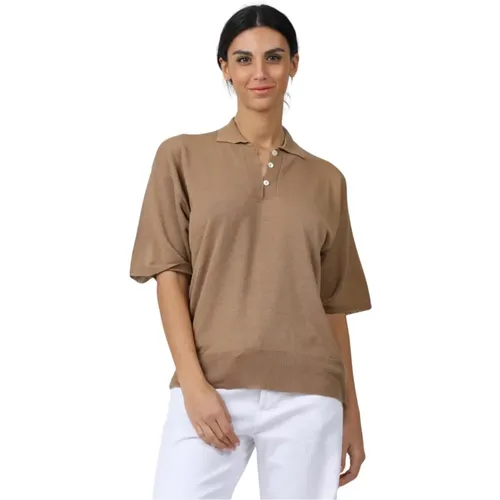 Classic Polo Shirt , female, Sizes: S, M - Alpha Studio - Modalova