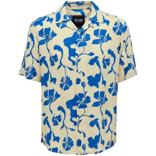 Short Sleeve Shirts, male, , Size: XS Onsdash Life Reg Visc AOP SS Shirt Noos - Only & Sons - Modalova