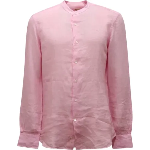 Casual Shirts, male, , Size: XL Camicia Coreana Slim Linen Shirt - Mazzarelli - Modalova