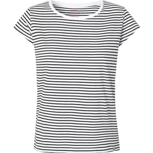 Striped Cotton T-Shirt White/Black , female, Sizes: XS, 3XL, M, XL, S - Mads Nørgaard - Modalova