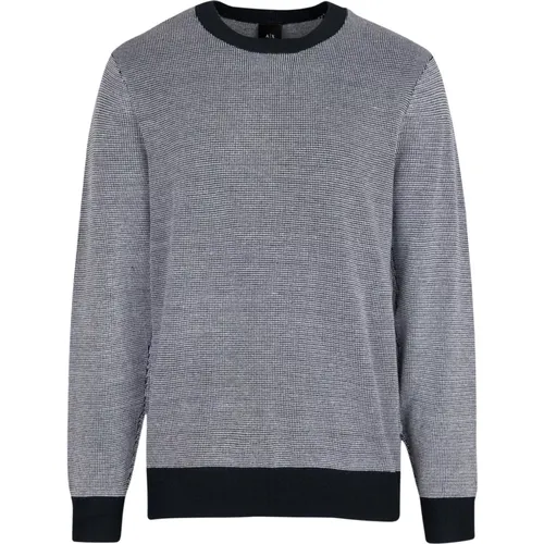 Sweaters with U Giro Microfantasia , male, Sizes: XL, 2XL, L - Armani Exchange - Modalova