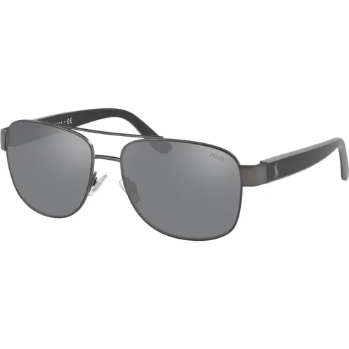 Sunglasses, male, , Size: 59 MM Matte Dark Ruthenium/Grey Sunglasses PH 3122 - Polo Ralph Lauren - Modalova