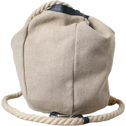 Canvas Bucket Bag with Logo , male, Sizes: ONE SIZE - Dolce & Gabbana - Modalova