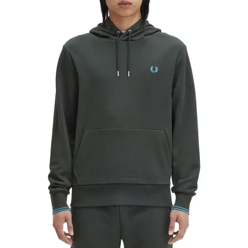 Klassischer Hoodie mit Tipped-Bündchen , Herren, Größe: 2XL - Fred Perry - Modalova