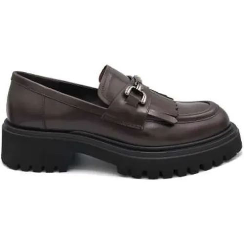 Leather Loafer with Rubber Sole , female, Sizes: 8 UK - Guglielmo Rotta - Modalova