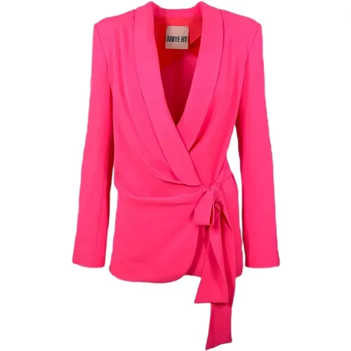 Blazers, female, , Size: XS Fuchsia V-Neck Blazer Spring/Summer - Aniye By - Modalova