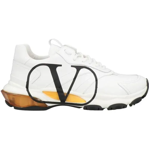 Weiße Ledersneakers mit Vlogo-Detail - Valentino - Modalova