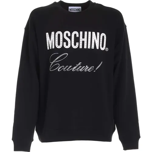 Sweatshirts, male, , Size: L Crystal Logo Sweatshirt - Moschino - Modalova