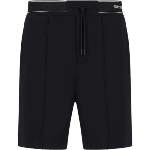 Casual Shorts, male, , Size: M Drawstring Shorts in Double Jersey - Emporio Armani - Modalova