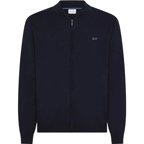 Zip-throughs, male, , Size: L Bomber Sweater Basic L/S - Sun68 - Modalova