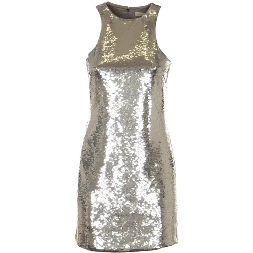 Silver Sequin Tank Dress , female, Sizes: S - Michael Kors - Modalova