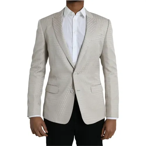 Blazers, male, , Size: M Slim Fit Single Breasted Coat Blazer - Dolce & Gabbana - Modalova