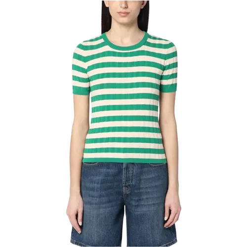 Round-neck Knitwear, female, , Size: L Cotton Sweaters - Roberto Collina - Modalova